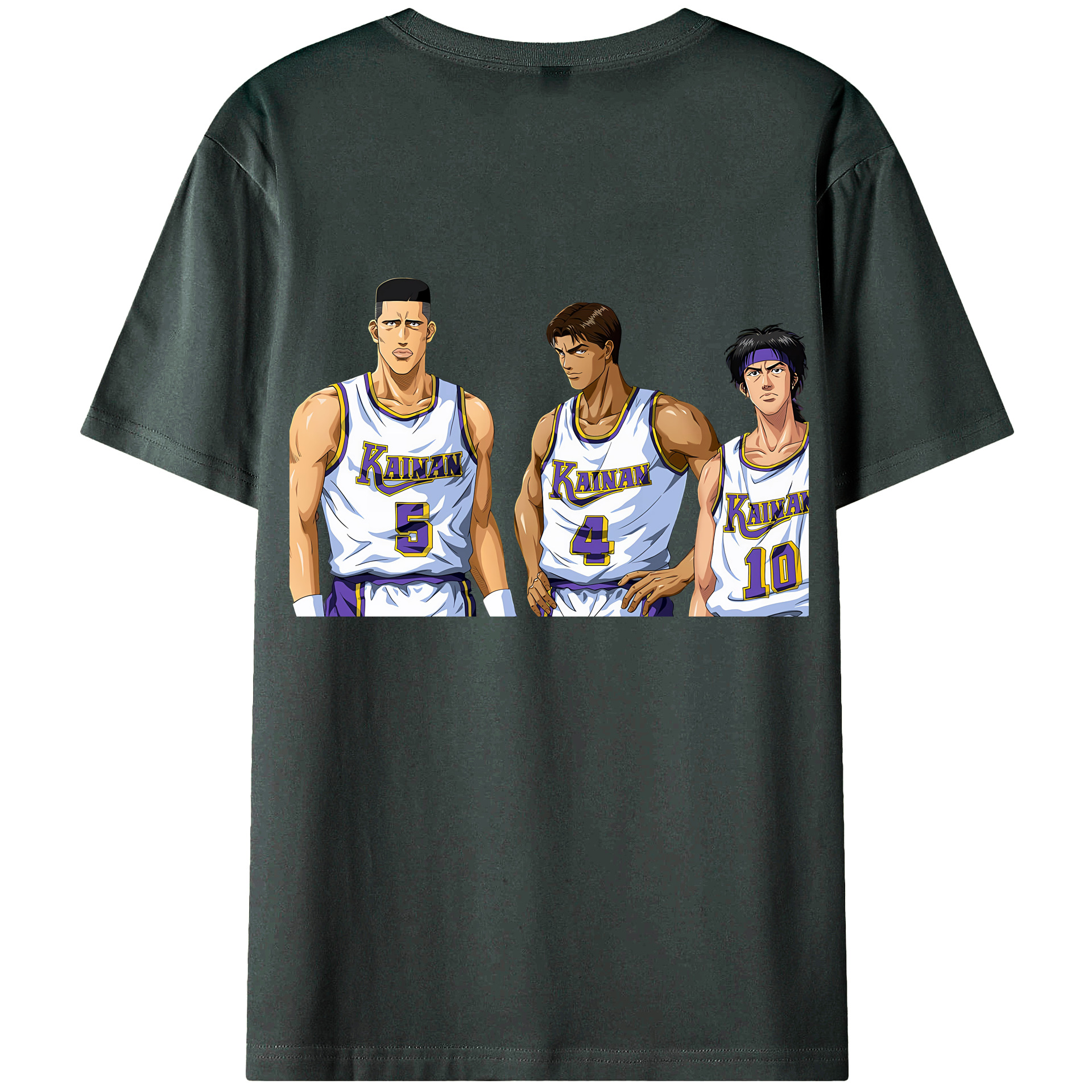 （画像用） SLAM DUNK／スラムダンク 綿100％ メンズ半袖Tシャツ（バックプリント） 通気性